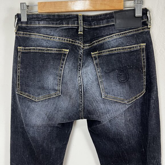 R13‎ Jeans Alison Skinny Tartlon Raw Hem Dark Distressed Made In Italy Size 27 - Picture 5 of 13